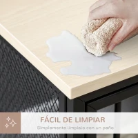 PawHut Jaula para Perros con Encimera Mesa Auxiliar con Perrera con Pestillo y Cojín Lavable 80x55x71 cm Roble y Negro(m-7)