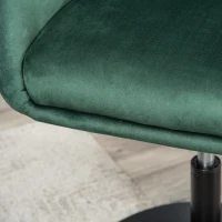 HOMCOM Dressing Table Chair, 360° Swivel Velvet-feel Upholstered Vanity Chair with Tub Seat, Back, Adjustable Height for Bedroom Makeup, Green(m-9)