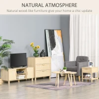 HOMCOM Nightstand with Rattan Drawer and Storage Shelf, Bedside End Table for Bedroom, Living Room(m-6)