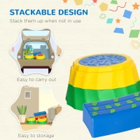 Outsunny Eight-Piece Kids Stepping Stones, with Non-Slip Surface & Bottom, for Toddlers - Multicoloured(m-4)