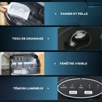 HOMCOM Machine à glaçons réservoir eau 1,7 L capacité réservoir glace 0,9 Kg pelle et panier inclus 9 glaçons/ 6-12minutes(m-5)