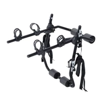 HOMCOM Porte-vélo pour 2 vélos - installation sur hayon - 6 sangles de sécurité - pliable - acier noir(m-7)