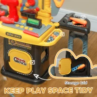 AIYAPLAY 102-Piece Kids Tool Bench with Electric Drill, Storage for Ages 3-6 Years, Yellow(m-8)