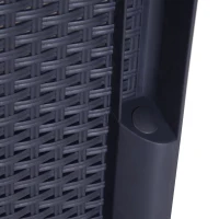 Outsunny 3 PCS Rattan Effect Garden Bistro Set  2 Chairs & Coffee Table Set with Cushion Patio Lawn Balcony Furniture - Dark Brown(m-8)