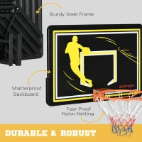 SPORTNOW Wall Mounted Basketball Hoop, Mini Basketball Hoop and Backboard for Kids and Adults, Outdoors and Indoors(m-6)