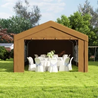 Outsunny 6m x 4m Marquee Party Tent Wedding Canopy, Pop Up Gazebo with Sidewalls, Doors, Windows, Galvanised Garden Gazebo for Parties Events, Yellow(m-7)