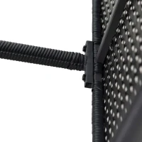 Outsunny 4 Pieces PE Rattan Garden Sofa Set with Cushions, Outdoor Patio Wicker Weave Conservatory Furniture Set with a Loveseat, 2 Armchairs and a Glass Top Coffee Table, Black(m-8)