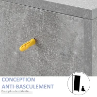 kleankin Meuble salle de bain meuble sous vasque sur pied placard 2 portes avec 2 étagères 60 x 30 x 68 cm gris blanc(m-6)