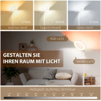 HOMCOM Stehleuchte, Deckenfluter, smart, App- & Sprachsteuerung, viele Farben, Stahl, weiß, 25 x 25 x 168cm(m-4)