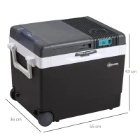 Outsunny 33L Auto-Kühlschrank Kühlbox Mini-Kühlschrank tragbar DC 12V AC 220V/240V für Auto und Camping Grau 40 x 30 x 43 cm(m-3)