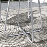 Outsunny 3-teiliges Gartenmöbelset, 2 Stühle mit atmungsaktivem Stoffbezug, 1 runder Tisch Ø60 cm, Hellgrau(m-9)