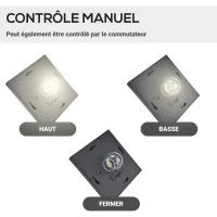 Outsunny Lampadaire de jardin extérieur à LED solaire avec capteurs 3 abat-jours - H.182.5 cm - IP44(m-5)