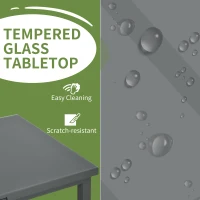 Outsunny Aluminium Garden Table for 6-8, 246 cm Extending Outdoor Dining Table Rectangle for Patio, Balcony - Charcoal Grey(m-5)