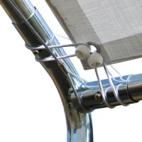 Outsunny Tendone per Auto in Acciaio Zincato con Kit di Ancoraggio, 5.95x2.94x2.6m - Bianco(m-8)