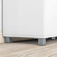 HOMCOM Credenza Moderna da Cucina in Legno con Armadietti, Cassetto e Vano Aperto, 105x39x83cm, Bianco(m-9)