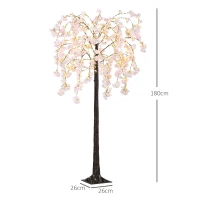 HOMCOM 450 LED Light Decorative Artificial Blossom Tree - Pink(m-3)