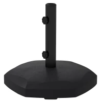 Outsunny Base per Ombrellone 25kg in Cemento e Plastica per Pali da 38-48mm, Ø54x46,5cm, Nero(m-1)