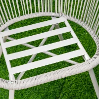 Outsunny Set da Giardino in Rattan Sintetico Stile Boho con Tavolino e 2 Sedie, Bianco Crema(m-8)