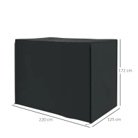 Outsunny Housse de Protection balancelle de Jardin 3 places, bâche étanche et anti-UV 420D, dim. 2,20L x 1,25l x 1,72H m PE Noir(m-3)
