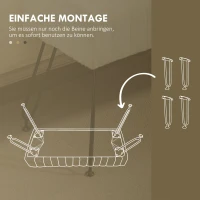 HOMCOM Sitzbank, gesteppter Sitz, Kunstfellbezug, Metallbeine, bis 120 kg, 82x30x47 cm,  Cremeweiß/Schwarz(m-6)