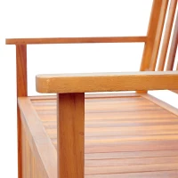 Outsunny Gartenbank Truhenbank Sitzbank mit Stauraum 2-Sitzer Holz Braun B120 x T60 x H87cm(m-7)