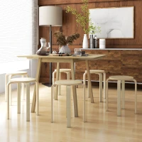 HOMCOM Ensemble de 6 tabourets empilables modernes ronds pour la cuisine, la salle à manger, le bureau, Ø40 x 45H cm(m-9)