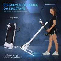 HOMCOM Tapis Roulant Elettrico Pieghevole per Allenamento a Casa o in Ufficio con Schermo LCD, 500W, Velocità Max 10km/h(m-7)