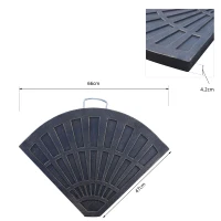 Outsunny Juego de 2 Piezas Base de Sombrilla Parasol Excéntrico Pies Soporte de Sombrilla Banana de Patio Jardín 66x47x4.2cm Resina(m-3)