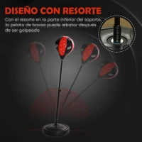 AIYAPLAY Saco de Boxeo para Niños de +5 Años con Guantes de Boxeo Altura Ajustable de 68-102 cm y Base Rellenable Rojo(m-6)