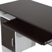 HOMCOM Bureau informatique design 100L x 52l x 75h cm brun noir et blanc(m-8)