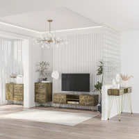 HOMCOM Mobile Multiuso con Armadietto e 3 Cassetti in Legno e Acciaio, 84x39x80.7cm, Bronzo(m-2)