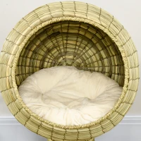 PawHut Katzenhöhle aus Seegras, 2-teilig, flexibel positionierbar, 41 cm x 41 cm x 71,5 cm, Natur(m-8)