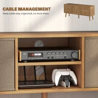 HOMCOM TV Cabinet Stand Unit for TVs up to 50'' with Foldable Drawers, Entertainment Centre for Living Room Brown(m-6)