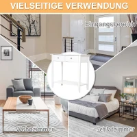 HOMCOM Konsolentisch Flurtisch Beistelltisch mit 2 Schubladen Sideboard Eingang Massivholz 80 x 40 x 75 cm(m-6)