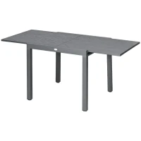 Outsunny Aluminium and Steel Expanding Six-Seater Garden Table - Grey(m-11)