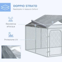 PawHut Recinto per Cani e Animali Domestici da Esterno con Copertura Impermeabile, 230x230x175 cm(m-5)