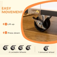 PawHut Dog Crate Furniture, Dog Cage End Table, with Wheels, for Large Dogs, 106 x 60 x 82 cm  - White(m-6)