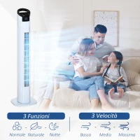 HOMCOM Ventilatore a Colonna con Telecomando Oscillazione 3 Funzioni 3 Velocità(m-6)