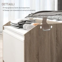 HOMCOM Cassapanca in Legno Moderna con Schienale e Vano Contenitore, 62.4x40x51.5cm, Bianco(m-5)