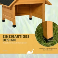 Outsunny Holzgarage für Rasenmäher Roboter Mähroboter Garage Carport für Rasenroboter Sonnen- & Regenschutz Gelb 75 x 76 x 70 cm(m-7)