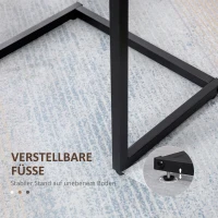 HOMCOM Satztisch, Beistelltisch, 3er-Set, Industrial Design, Stahlrahmen, braun+schwarz, 45 x 30 x 60cm(m-6)