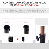 Outsunny Pied de Parasol Base de lestage carrée 47L x 47l x 32H cm résine Imitation Fonte Poids Net 15 Kg Bronze(m-6)