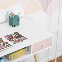 HOMCOM Mesa de Escritorio Infantil Mesa Consola con 1 Compartimento Abierto y 2 Cajones Estilo Nórdico para Estudio Entrada Dormitorio 100x48x76,5 cm Multicolor(m-8)
