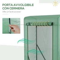 Outsunny Serra da Giardino con Copertura in PE, Telaio in Acciaio e Porta Avvolgibile, 100x50x150 cm, Verde(m-6)