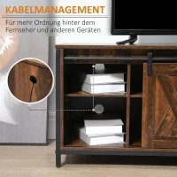 HOMCOM TV-Bank TV-Schrank mit Schiebetüren im Industrial Design 120 x 40 x 54cm Braun+Schwarz(m-6)