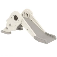 AIYAPLAY 3-in-1 Kids Slide with Basketball Hoop, Climber, Anti-Slip Steps for Toddlers, Ages 2-5 Years, Cream White(m-11)