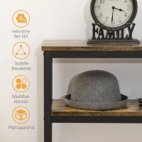 HOMCOM Konsolenregal, modernes Design, 120x23x75 cm, Braun & Schwarz(m-6)