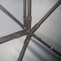 Outsunny 3 x 4m Aluminium Garden Gazebo, Marquee Canopy Shelter Pavilion Party Tent with Nets and Curtains for Garden and Deck, Dark Grey(m-9)