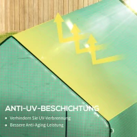 Outsunny Gewächshaus Ersatzplane, wetterbeständig, UV-beständig, 140 x 213 x 190 cm, Grün(m-5)