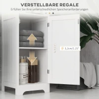 HOMCOM Badezimmerschrank Badschrank Toilettenschrank, 40 cm x 38 cm x 160 cm, Weiß(m-6)